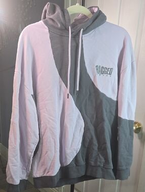 Kickers Two-Tone Pink and Gray Crewneck Hoodie Sweater